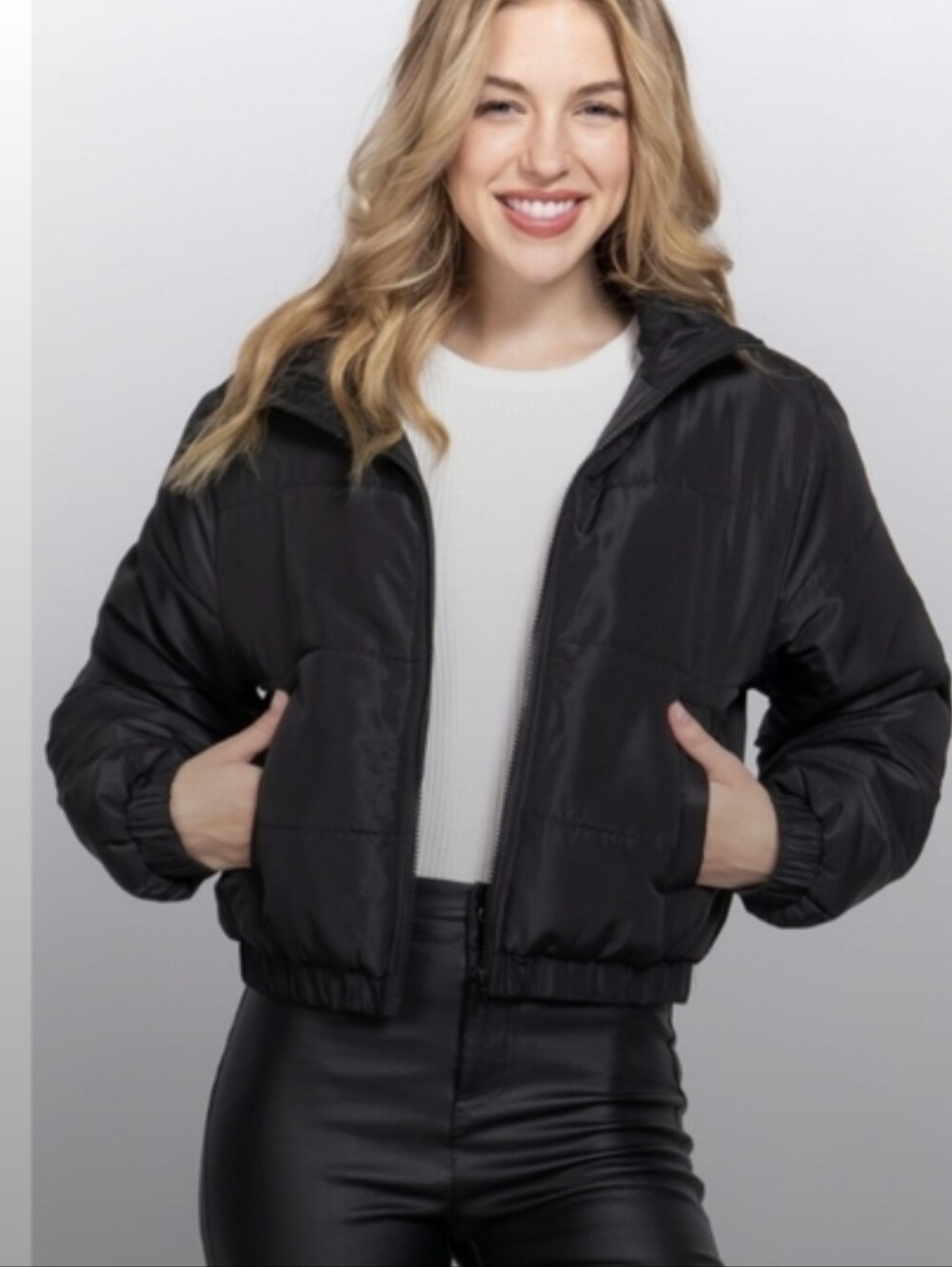 NWOT! Active USA Black Padded Puffer Jacket Sz M